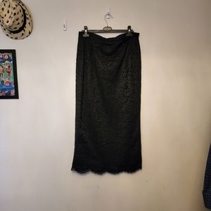 Custom black lace skirt